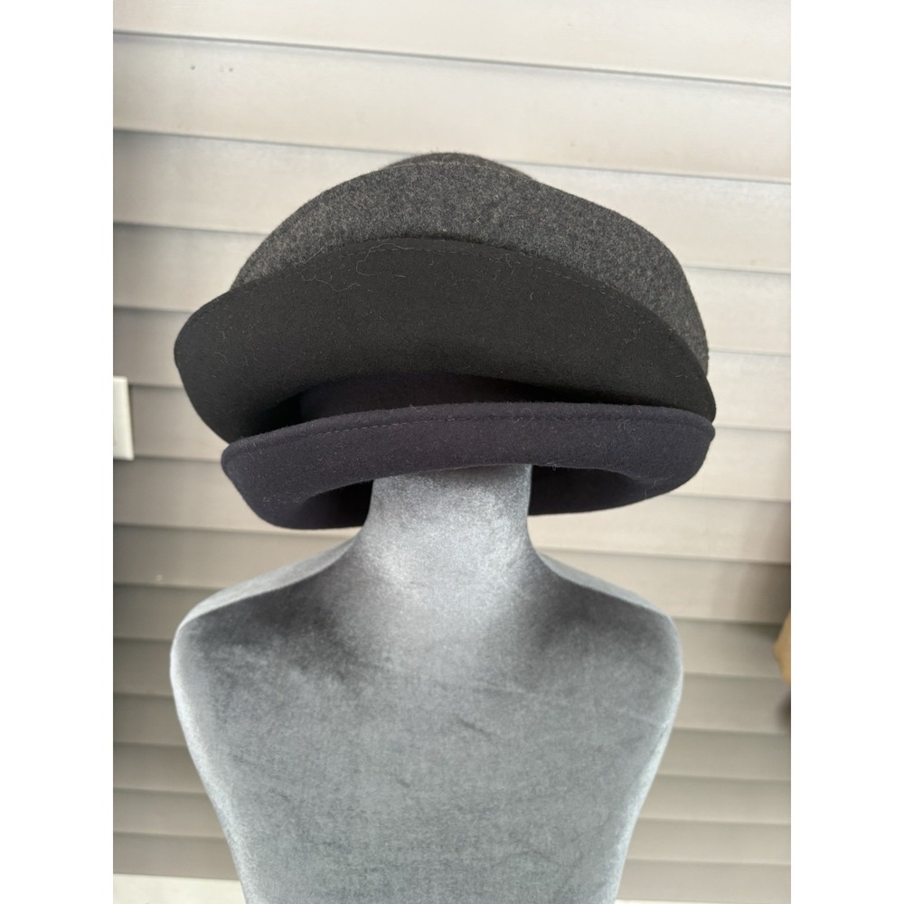 Lot of 3 Vintage Jennifer Moore Wool Cloche Hats | Navy‎ Charcoal Black | Italy